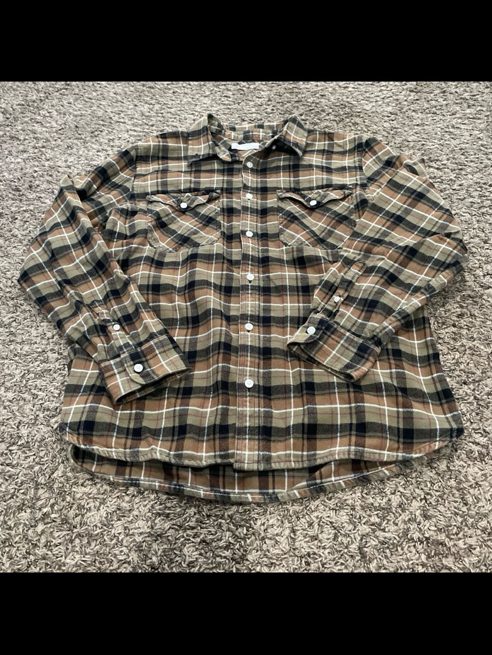 Everlane plaid flannel button-down shirt, men’s XL